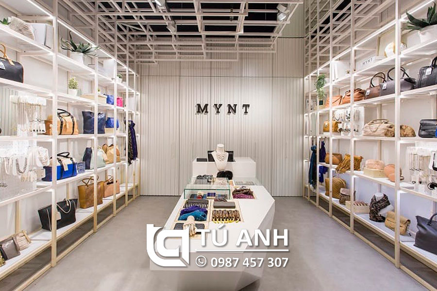 thiết kế shop phụ kiện thời trang tối giản